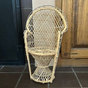 Vintage peacock plant stand/doll chair